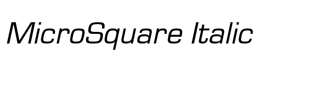 MicroSquare Italic font preview