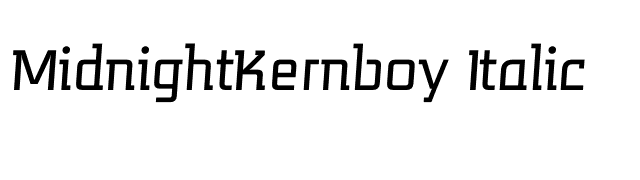 MidnightKernboy Italic font preview