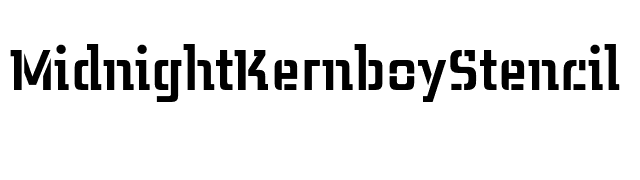 MidnightKernboyStencil font preview