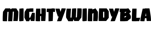 MightyWindyBlack font preview