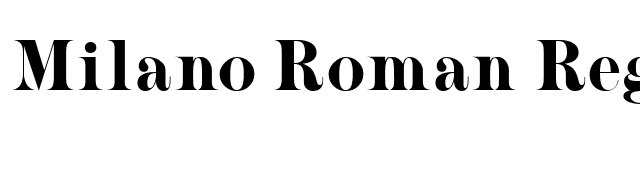 Milano Roman Regular font preview