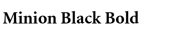 Minion Black Bold font preview