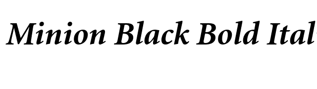 Minion Black Bold Italic font preview