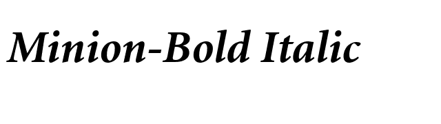 Minion-Bold Italic font preview