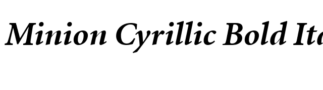 Minion Cyrillic Bold Italic font preview