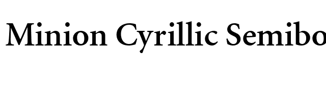 Minion Cyrillic Semibold font preview