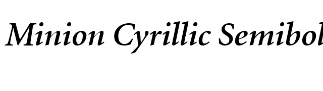 Minion Cyrillic Semibold Italic font preview