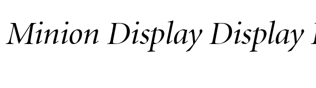 Minion Display Display Italic font preview