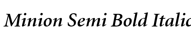 Minion Semi Bold Italic font preview