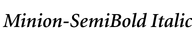 Minion-SemiBold Italic font preview