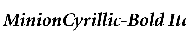 MinionCyrillic-Bold Italic font preview