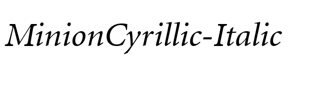 MinionCyrillic-Italic font preview