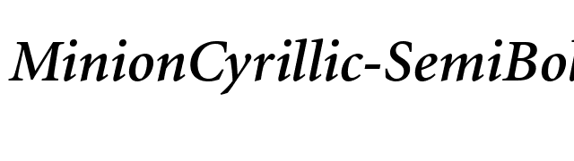 MinionCyrillic-SemiBold Italic font preview