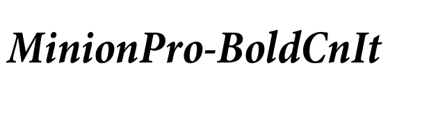 MinionPro-BoldCnIt font preview