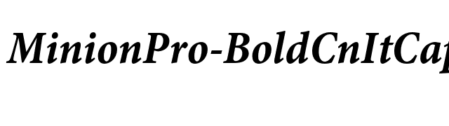 MinionPro-BoldCnItCapt font preview