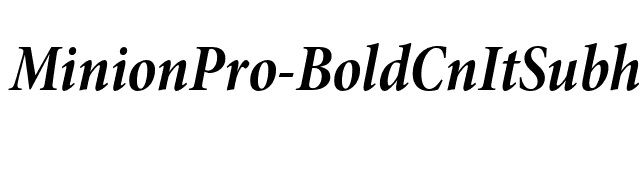 MinionPro-BoldCnItSubh font preview