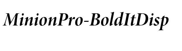 MinionPro-BoldItDisp font preview