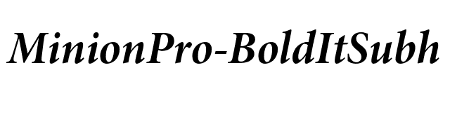 MinionPro-BoldItSubh font preview