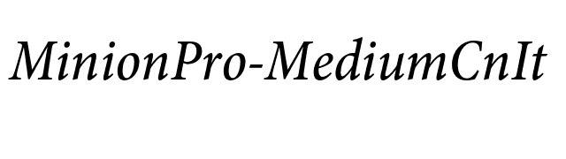 MinionPro-MediumCnIt font preview