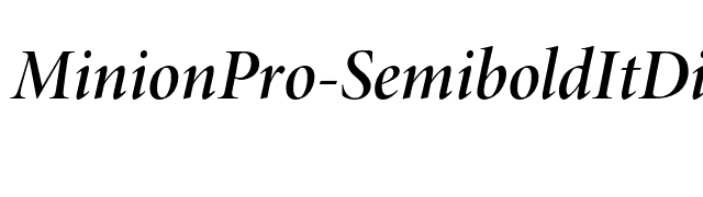 MinionPro-SemiboldItDisp font preview