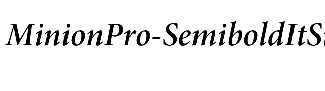 MinionPro-SemiboldItSubh font preview