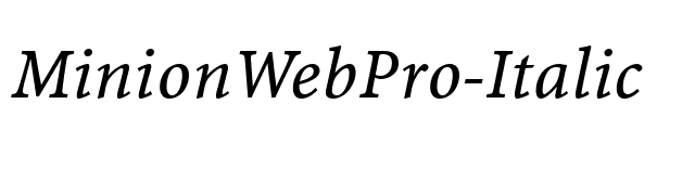 MinionWebPro-Italic font preview