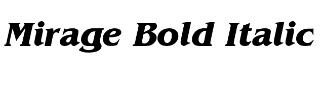 Mirage Bold Italic font preview