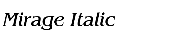 Mirage Italic font preview