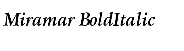 Miramar BoldItalic font preview