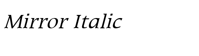 Mirror Italic font preview