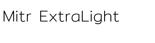 Mitr ExtraLight font preview