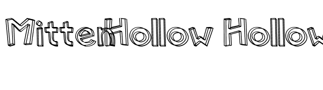 MittenHollow Hollow font preview