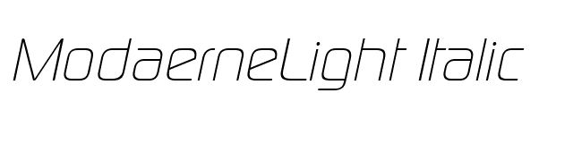 ModaerneLight Italic font preview