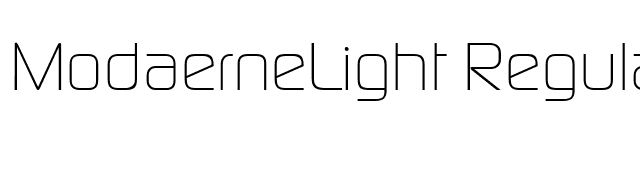 ModaerneLight Regular font preview