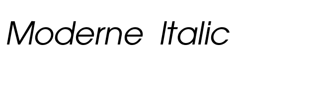 Moderne Italic font preview