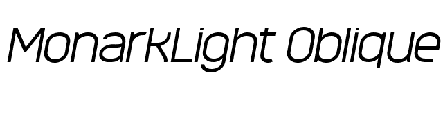 MonarkLight Oblique font preview