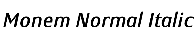 Monem Normal Italic PDF font preview