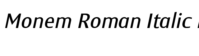 Monem Roman Italic PDF font preview