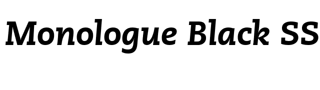 Monologue Black SSi Black Italic font preview