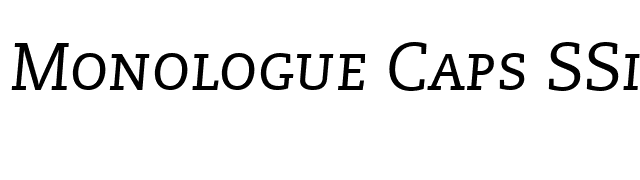 Monologue Caps SSi Italic Small Caps font preview