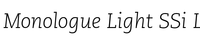 Monologue Light SSi Light Italic font preview