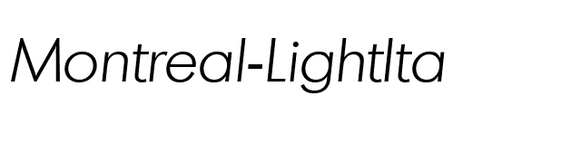 Montreal-LightIta font preview