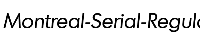 Montreal-Serial-RegularItalic font preview