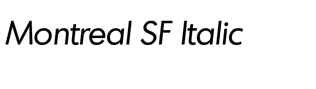 Montreal SF Italic font preview