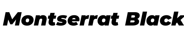 Montserrat Black Italic font preview