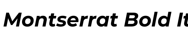 Montserrat Bold Italic font preview