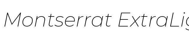 Montserrat ExtraLight Italic font preview