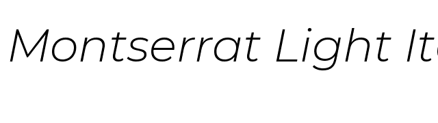 Montserrat Light Italic font preview