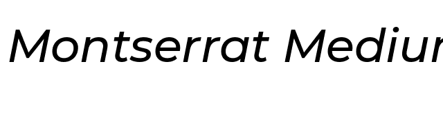 Montserrat Medium Italic font preview