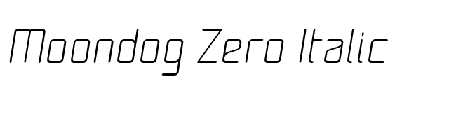 Moondog Zero Italic font preview